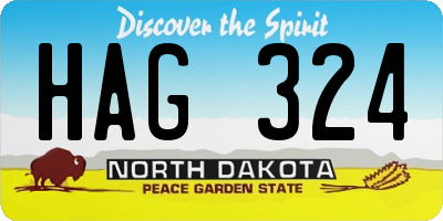 ND license plate HAG324