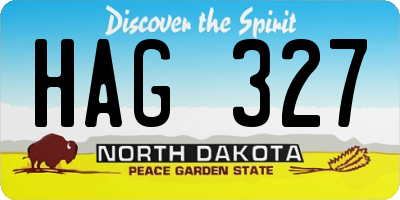 ND license plate HAG327