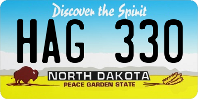 ND license plate HAG330