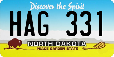 ND license plate HAG331