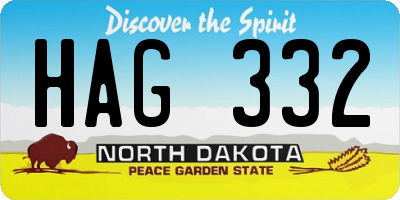 ND license plate HAG332