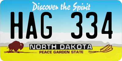 ND license plate HAG334