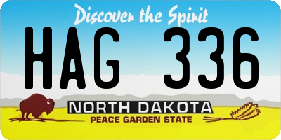 ND license plate HAG336