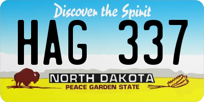 ND license plate HAG337