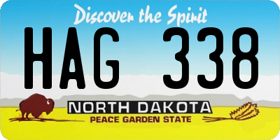 ND license plate HAG338