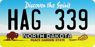 ND license plate HAG339