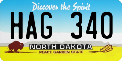 ND license plate HAG340