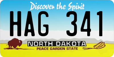 ND license plate HAG341