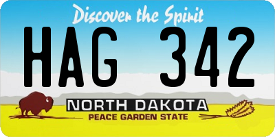 ND license plate HAG342