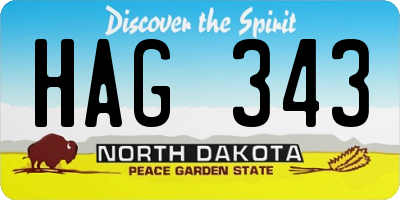 ND license plate HAG343