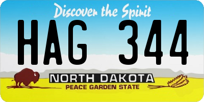 ND license plate HAG344