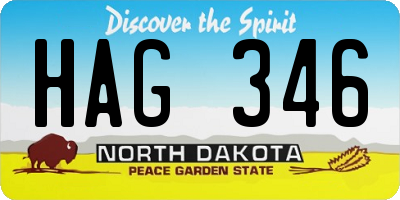 ND license plate HAG346