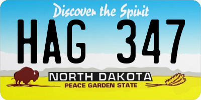 ND license plate HAG347