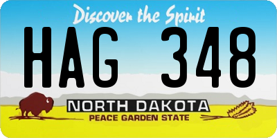 ND license plate HAG348