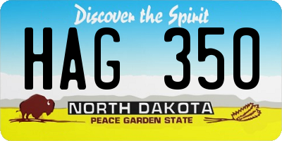 ND license plate HAG350