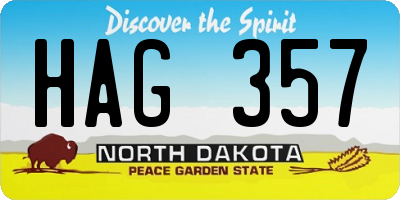 ND license plate HAG357