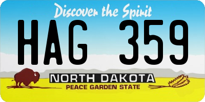 ND license plate HAG359