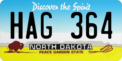 ND license plate HAG364