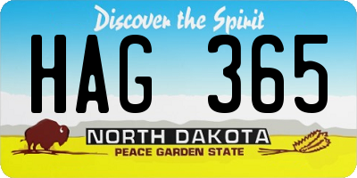 ND license plate HAG365