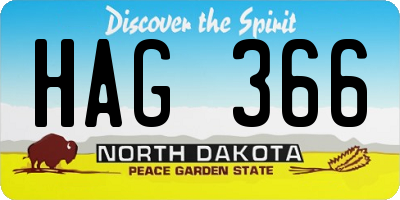 ND license plate HAG366