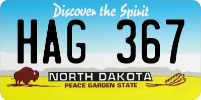 ND license plate HAG367