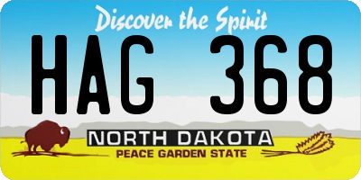 ND license plate HAG368