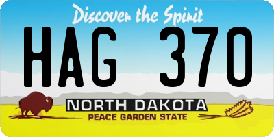 ND license plate HAG370