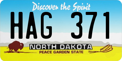 ND license plate HAG371