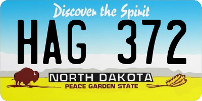 ND license plate HAG372