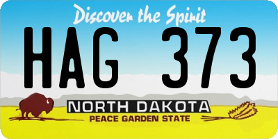 ND license plate HAG373