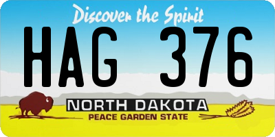 ND license plate HAG376