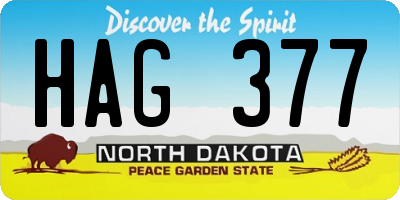 ND license plate HAG377