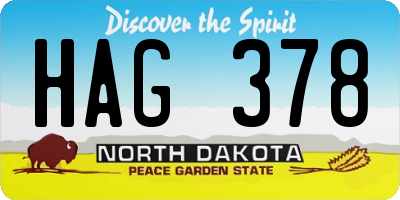 ND license plate HAG378