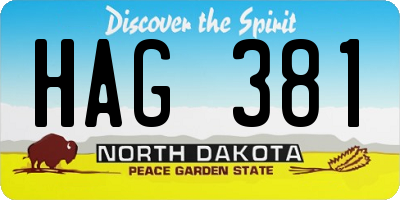 ND license plate HAG381