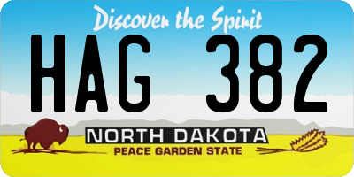 ND license plate HAG382