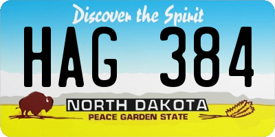 ND license plate HAG384