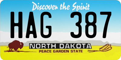 ND license plate HAG387