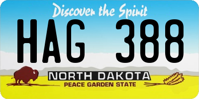 ND license plate HAG388