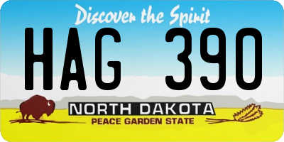 ND license plate HAG390