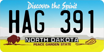 ND license plate HAG391