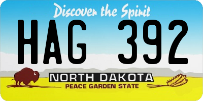 ND license plate HAG392