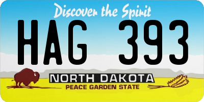 ND license plate HAG393