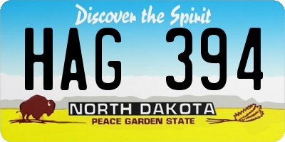 ND license plate HAG394