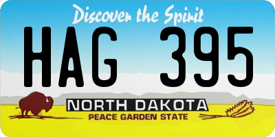 ND license plate HAG395