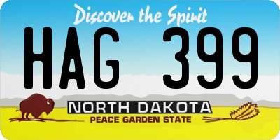 ND license plate HAG399