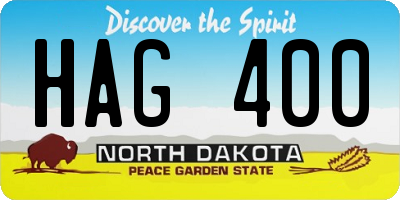 ND license plate HAG400