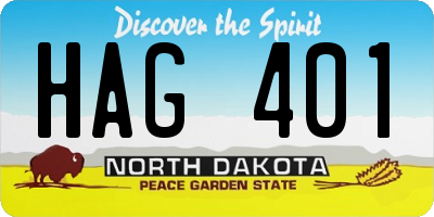 ND license plate HAG401