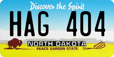 ND license plate HAG404