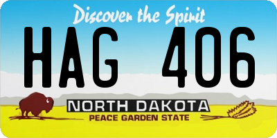 ND license plate HAG406