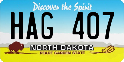 ND license plate HAG407